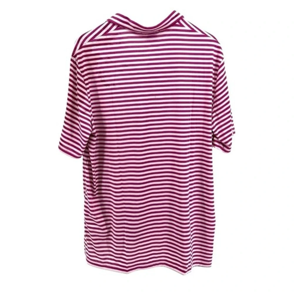 NEW RLX Ralph Lauren Mens XL Golf Performance Moisture Wicking Pink White Stripe